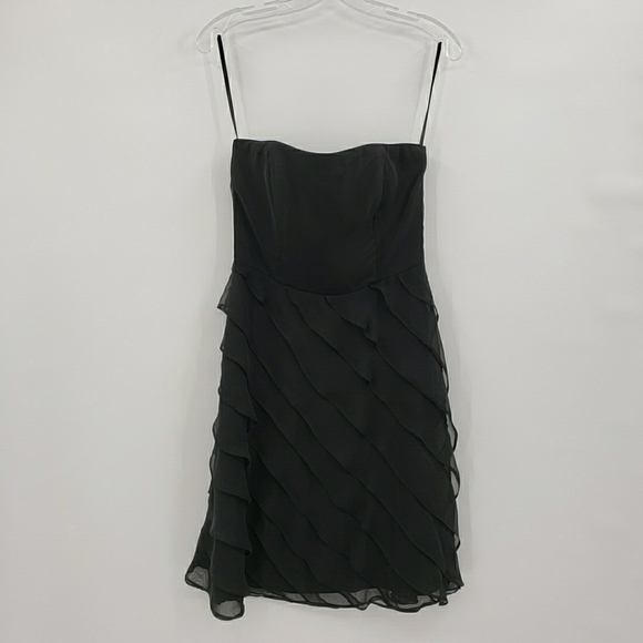 White House Black Market Dresses & Skirts - White House Black Market Strapless Black Ruffle Dress